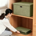thumbnail image 1 of Tgbvmt Large Foldable Storage Box with Lid, Linen and Cotton Blend, Collapsible Organizer for Bedroom, Wardrobe, Home Storage, Sturdy Handles for Easy Transport, Space-Saving Design, 1 of 6