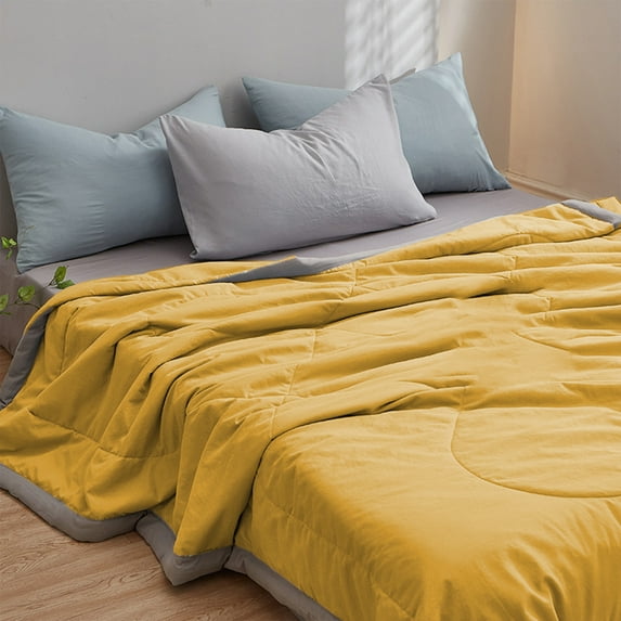 Tgbvmt Machine Washable Lightweight Quilt, All-Season Cool Bedding for Air-Conditioned Rooms, Breathable Cotton Spandex Comforter for Hot Sleepers, Keeps Cool, Portable Travel Blanket