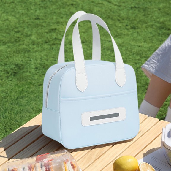 Tgbvmt Medium Capacity Polyester Insulated Lunch Bag Thermal Preservation Waterproof Stain-Proof Adjustable Strap Durable Stylish Multipurpose for Work School Travel Picnic Food Storage Bag