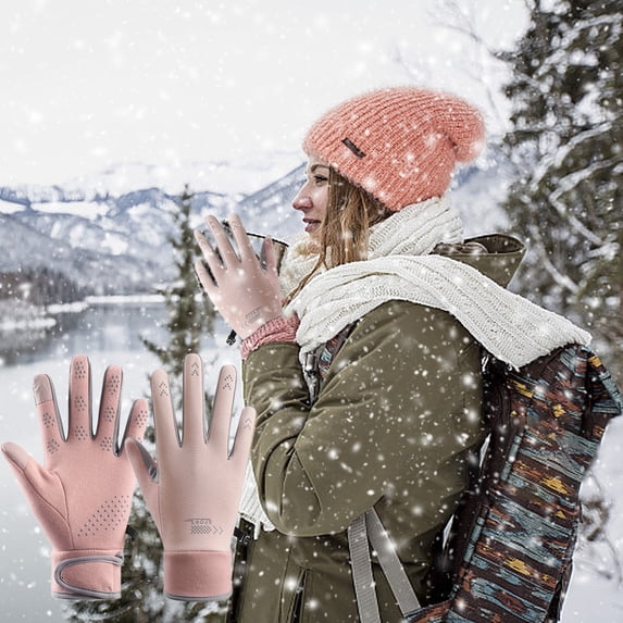 Tgbvmt Men's Winter Touchscreen Gloves Polyester Waterproof Windproof Non-Slip Warm Wear-Resistant for Driving Cycling Camping Hiking Cold Weather Outdoor Activities Lightweight Durable