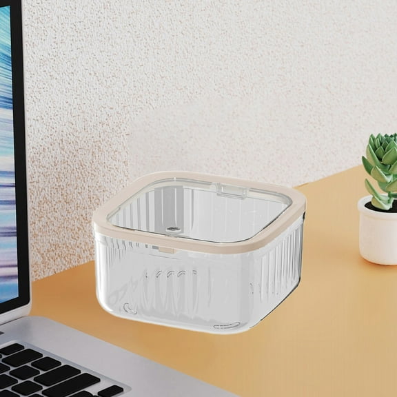 Tgbvmt Mini Desktop Trash Can Press Lid Divided Compartments Organizer Compact Space Saving Plastic Bin for Home Office Desk Stores Stationery Keys Small Gadgets Sundries Declutters Workspace