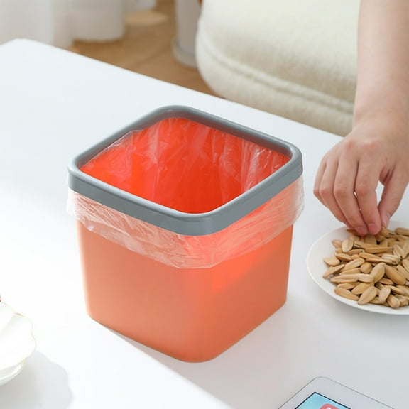Tgbvmt Mini Trash Can Plastic Countertop Desktop Office Kitchen Bathroom Small Waste Bin with Pressure Ring Compact Stylish Modern Functional Durable Easy Clean Garbage Container Use