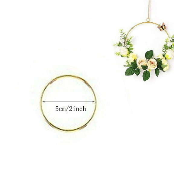Tgbvmt Mobile Metal Rings Wall Hanging Rings for DIY Wedding Garland, Craft and Home Decor, Gold Metal Hoops for Dream Catchers and Macrame, Versatile Ring for Handmade Gifts and Decorations