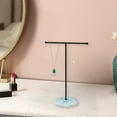thumbnail image 1 of Tgbvmt Modern T-Shape Jewelry Stand Metal Display Rack With Stone Base For Bedroom Dressing Dorm Apartment Vanity Organize Necklaces Bracelets Earrings Space Saving Easy Assembly Elegant Decorative, 1 of 7