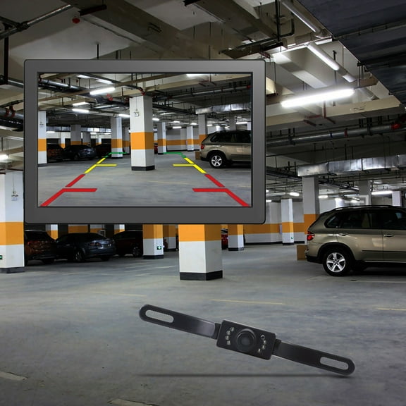 Tgbvmt New Long License Frame Reversing Camera, HD 1080P Night Vision, 170° Wide Angle Lens with 8 LED Lights, Infrared Lamp for Clear Rearview Parking Monitoring Enhanced Safety for Day Night Use