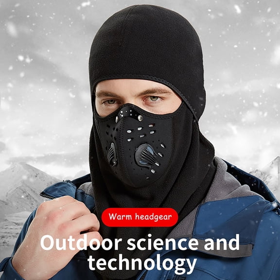 Tgbvmt Outdoor Windproof Cold Protection Face Mask Essential Heating Fiber Breathable Fleece Full Face Neck Coverage Anti-Fog UV Protection Multi-Wear for Skiing Cycling Climbing Hiking Winter Sports