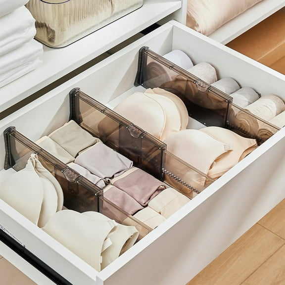 Tgbvmt Partitions Transparent Retractable Drawer Dividers, Adjustable Home Storage Partitions for Organizing Household Items, High Transparency Design for Easy Viewing and Tidy Organization