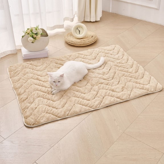 Tgbvmt Pet Mat Winter Pet Mat Warm Thickened Soft Fluffy Pet Sleeping Mat for Home Indoor Crate Kennel Dogs Cats Small Medium Pets Crate Mat Winter Warmth Rest Bedding Grooming Supplies