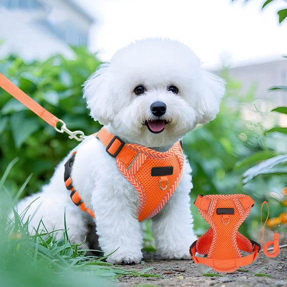 Tgbvmt Pet Sleeveless Reflective Breathable Leash Harness Polyester Yellow Orange Blue Green Five-Point Fixed Adjustable Chest Neck D-Ring Emergency Handle Fast Dry For Outdoor Cat Dog Walking Favors