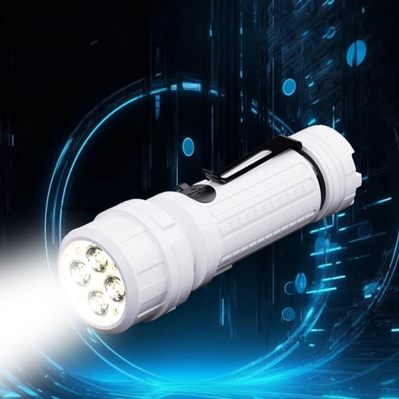 Tgbvmt Portable LED Flashlight Mini Emergency Flashlight 3 Light Modes IP65 Waterproof Clip-On Design Flashlight for Camping Hiking Fishing Cycling Home Emergency Power Outage Outdoor Lighting