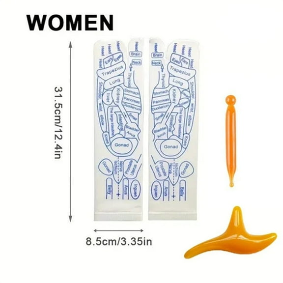 Tgbvmt Reflexology Foot Massage Socks with Acupressure Tool, Foot Reflexology Chart, Enhances Circulation, Stress Relief, Foot Care for Relaxation, Ideal for Home, Office, or Travel