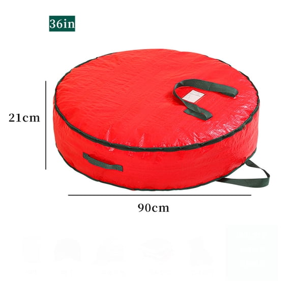 Tgbvmt Round Layered Wreath Storage Bag Clear Window Zipper Closure Space Saving Organizer For Wreaths Gift Wrapping Paper Holiday Decorations Under Bed Shelf Corner Home Holiday Decor Bags