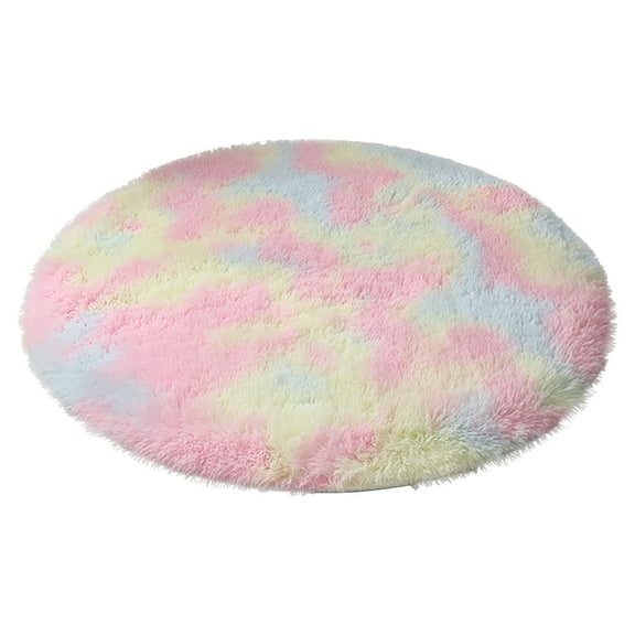 Tgbvmt Round Rug for Bedroom Fuzzy Carpet for Girls Room Circular Soft Plush Area Rug Non Slip Floor Mat for Nursery Dorm Living Room Baby Room Home Decor Cozy Furry Fluffy Accent Rug 3FT