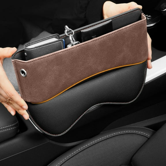 Tgbvmt Seat Storage Box, Multi-Functional Car-Mounted Storage Box for Seat Gaps, Organizes Keys, Wallets, Phones, Convenient Space-Saving Accessory for Cars SUVs Trucks Keeps Your Car Interior Neat