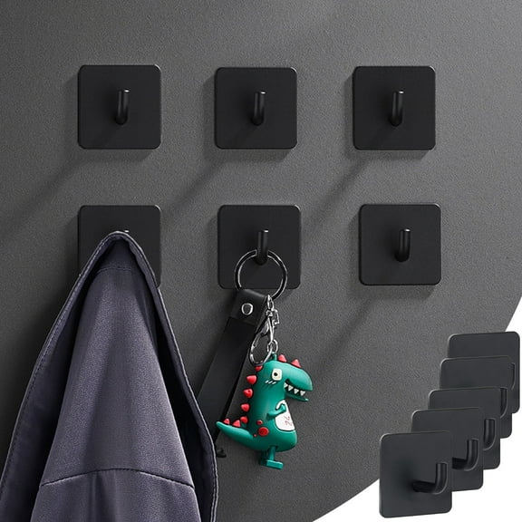 Tgbvmt Self Adhesive Wall Hooks 5 Pack 1.9x1.9x1 Inches Brushed Stainless Steel Hooks Strong Multifunctional Organizer for Bathroom Kitchen Bedroom Towels Robes Keys Hats Scarves Storage