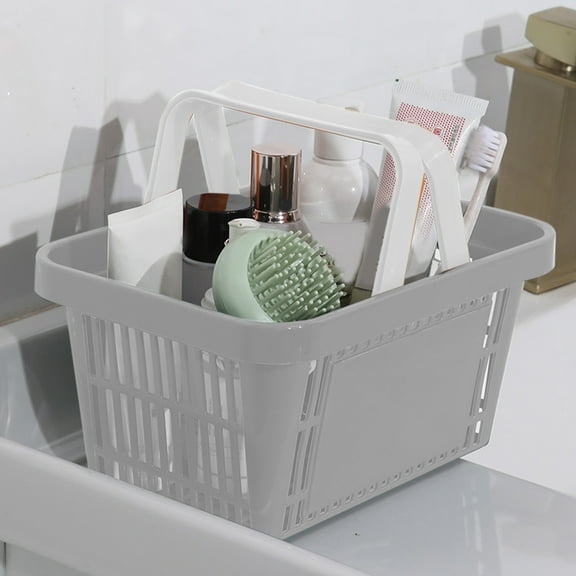 Tgbvmt Shopping Baskets Plastic Retail Storage Baskets with Folding Handles, Large Capacity for Market Grocery Supplies, Stackable Design for Easy Storage Versatile Baskets Convenience Stores Malls