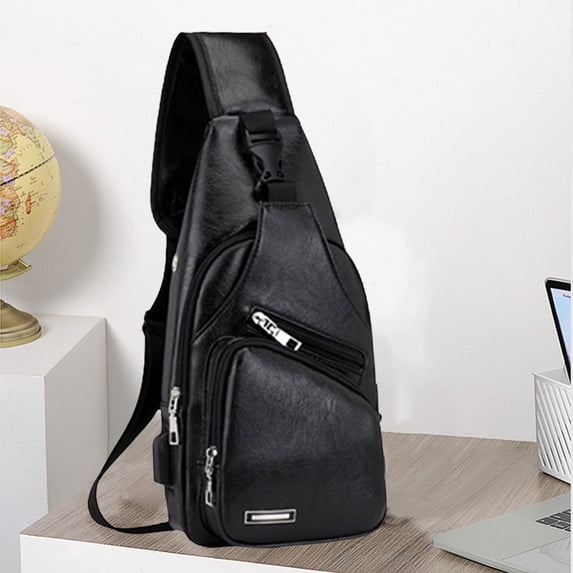 Tgbvmt Sling Bag for Men and Women Shoulder Backpack Chest Bags Daypack with Earphone Hole for Hiking, Camping, Outdoor Trips, Travel Bag with Adjustable Strap and Multiple Pockets