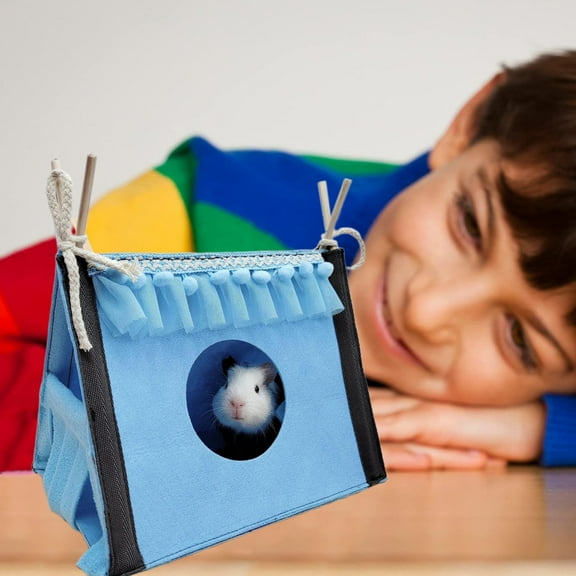 Tgbvmt Small Pet Tent Hammock Bed 9.8In Warm Soft Easy Install Washable Pet Nest for Guinea Pig Ferret Hamster Squirrel Rat Cage Indoor Play Sleep Small Pet Supplies Grooming Accessory