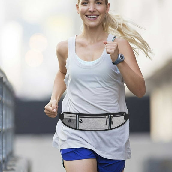 Tgbvmt Sports Running Waist Pack for Men & Women, Waterproof Zippered Belt Bag with Headphone Hole for Running, Hiking, and Cycling, Adjustable Strap for Comfortable Outdoor Activity Storage