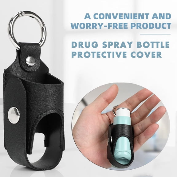 Tgbvmt Spray Bottle Leather Case, Mini Protective Storage Bag with Hanging Hook, Travel-Friendly Storage for Spray Bottles, Lipstick, Keys, Compact and Convenient Design for Easy Carrying