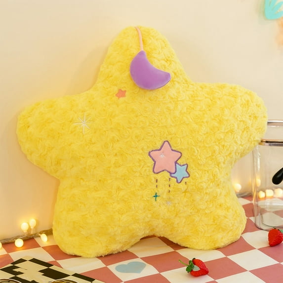 Tgbvmt Star Pillow Toy Cushion Heart Shaped Bedside Doll Pillow Soft Gift for Girls Teens Birthday Car Decoration 50x50cm Comfortable Support for Travel, Resting & Relaxation Gift