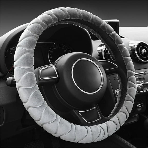 Tgbvmt Steering Wheel Cover Velvet for Cars, Winter Warmth and Anti-Slip Grip, Easy Installation for Comfortable Drive on Cold Days, Protects Steering Wheel for All Vehicles