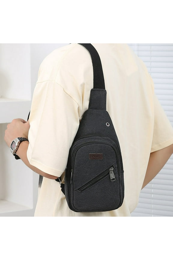 Strap Backpack with USB Hole and Headphone Hole Adjustable Shoulder Sling Bag Hiking Chest Bag Multipurpose Messenger Crossbody for Travel Work Business and Outdoor Activities