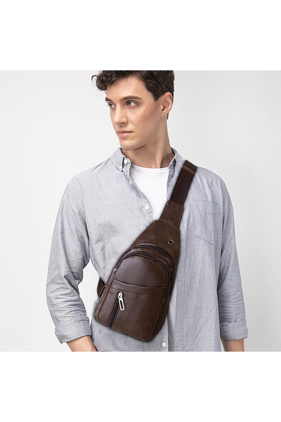 Strap Bag Crossbody Backpack with Headphone Hole, Multifunctional Chest Bag for Hiking, Travel, and Outdoor Activities, Versatile Sling Bag with Adjustable Shoulder Strap, Large Capacity