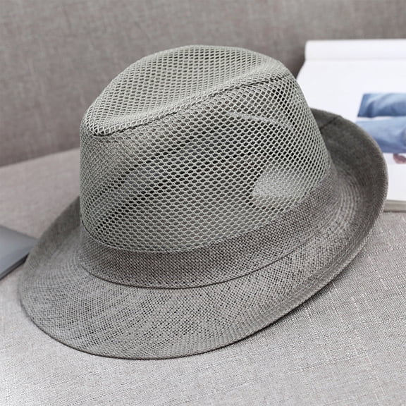 Tgbvmt Summer Breathable Sun Hat Encrypted Grass Mesh Brim Polyester Mesh Top Adjustable Curvature Sturdy Stitching Circumference 60cm Fashionable Design for Outdoor Sports Walking Travel Daily Wear