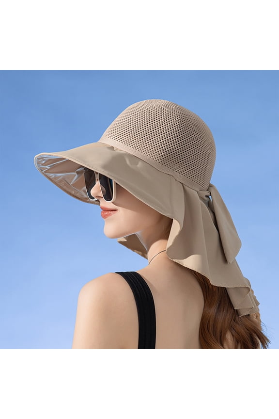 Sun Hat for Women Summer Neck Protection Wide Brim Shawl Visor Breathable Cotton Sunscreen Hat for Fishing Hiking Outdoor Sports Daily Use Fashion Sun Shield Multifunctional Headwear