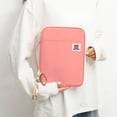 thumbnail image 1 of Tgbvmt Tablet Sleeve Bag for Business Travel, Multilayer Electronics Organizer Pouch for Tablets, Water-Resistant Protective Case for Cables, Accessories, 15.35x11.02 in, Pink, Compact Carrying Case, 1 of 6