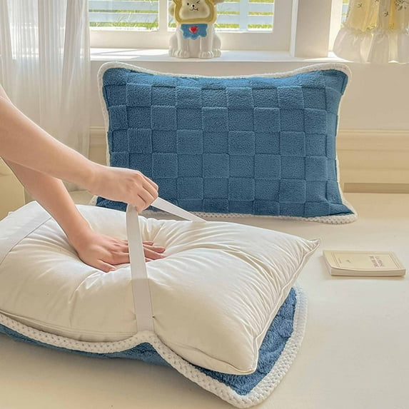 Tgbvmt Thickened Taffeta Pillowcase, Warm Pillow Cover with Antistatic Protection, Elastic and Soft Pillowcase for Cold Weather, Comfortable Sleeping Experience for Winter and All-Season Use