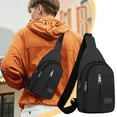 thumbnail image 1 of Tgbvmt Thickened Zipper Outdoor Canvas Chest Bag Men's Hiking Crossbody Backpack Multipurpose Sling Bag Messenger Bag for Travel Adjustable Strap for All Sizes Lightweight Durable for Daily Carry, 1 of 6