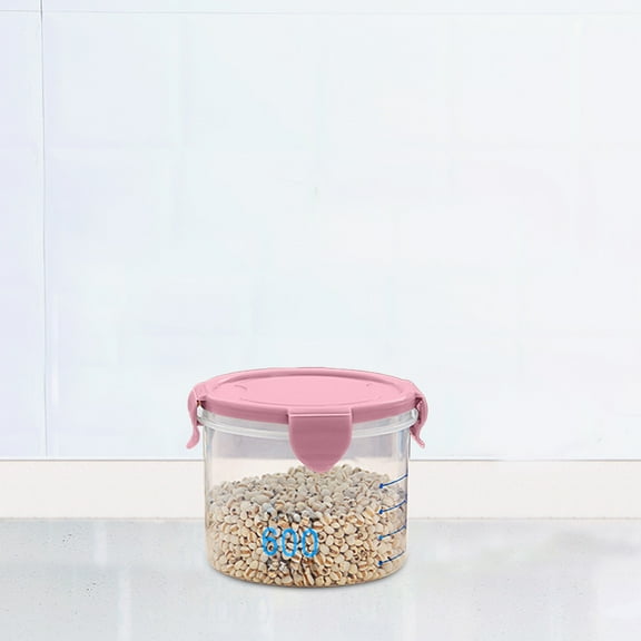 Tgbvmt Transparent Graduated Storage Jar Airtight Seal Food Grade PP Plastic Canister Scale for Kitchen Grain Snack Yoghurt Cheese Cake Baking Ingredients Stackable Microwave Freezer Safe Easy Clean
