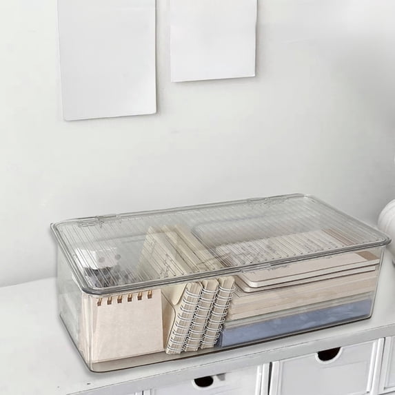 Tgbvmt Transparent Mask Storage Box Plastic Desktop Organizer Multi-size Stackable For Office Supplies Cosmetic Jewelry Sundries Home Dorm Travel Clear Visible Easy To Access Durable