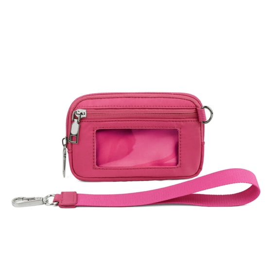 Tgbvmt Transparent PVC Card Wrist Bag Card Holder Coin Storage Wallet Clear Zip Pocket Metal Hook Lightweight Daily Essentials Organizer Travel Friendly Wristlet for Office School Outdoor Use