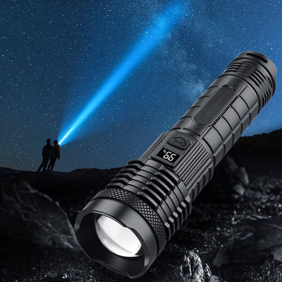Tgbvmt Type-C Fast Charging LED Flashlight 1800mAh Battery 5 Modes Sliding Focus Mobile Phone Emergency Charging Life-Grade Waterproof ABS+Aluminum Alloy 20W High Power for Outdoor Home Emergency