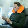 thumbnail image 1 of Tgbvmt U-Shaped Inflatable Travel Neck Pillow Soft Flocking Cover Quick Inflate Deflate Neck Support Pillow for Airplane Hotel Camping Use Compact Portable Comfortable Breathable Travel Accessory, 1 of 6