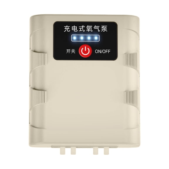 Tgbvmt USB Charging Aerator Pump Plastic+Electronic 2/4 Hole Output 48H Long Battery Life Dual Power Supply AC/DC Automatic Backup for Fish Tank Fishing Box Aquaculture Outdoor Oxygen