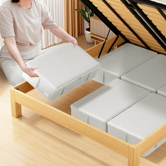 Tgbvmt Underbed Storage Box, Foldable Household Drawer for Seasonal Clothes, Bedding, and Quilts, Breathable Polypropylene Material, Transparent Window for Easy Item Access, Sturdy Zipper Closure