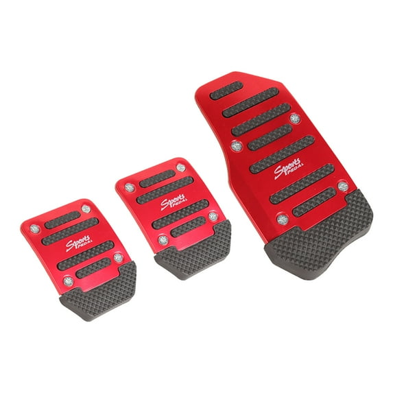 Tgbvmt Universal Metal Aluminum Alloy Anti-Skid Brake Pedal Cover Clutch Accelerator Pedal Non-Slip Pad for Cars Trucks SUVs Easy Installation with Screws Suitable for Manual Gear Vehicles