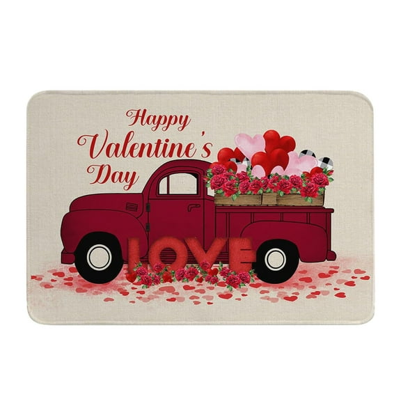 Tgbvmt Valentine Day Door Mat Love Heart Print Romantic Porch Entry Rug Non Slip Washable Decorative Carpet For Indoor Outdoor Front Door Bedroom Living Room Holiday Home Decor Gift