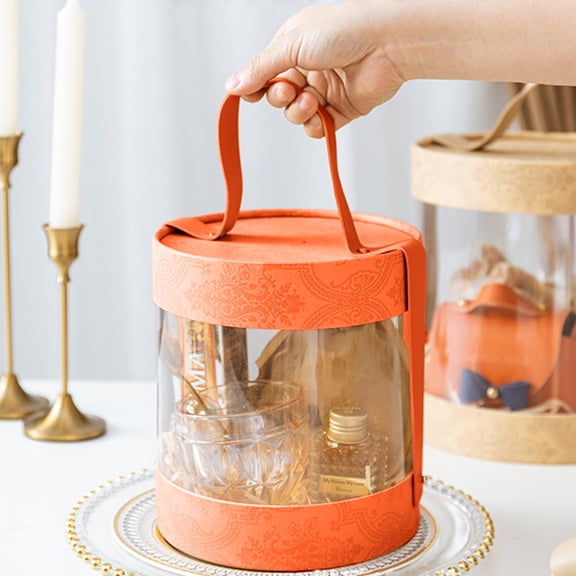 Tgbvmt Vintage Style Transparent Candy Storage Box Floral Pattern Multifunctional Organizer for Chocolate Desserts Jewelry Small Gifts Home Kitchen Party Decor Christmas Holiday Supplies Party Favor