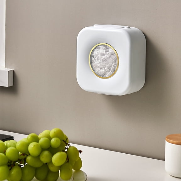 Tgbvmt Wall-Mounted Cling Film Storage Box, Kitchen Preservation Bag Sorting Box, Bathroom Shower Storage Box, Space-Saving, Easy-to-Use Plastic Organizer for Cling Film and Food Storage