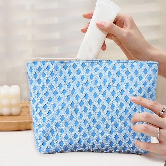 Tgbvmt Waterproof Travel Toiletry Bag Polyester Cosmetic Storage Bag Multi-Pocket Portable Organizer for Travel Business Trip Hotel Home Outdoor Student Stationery Zipper Bag Fits Daily Essentials