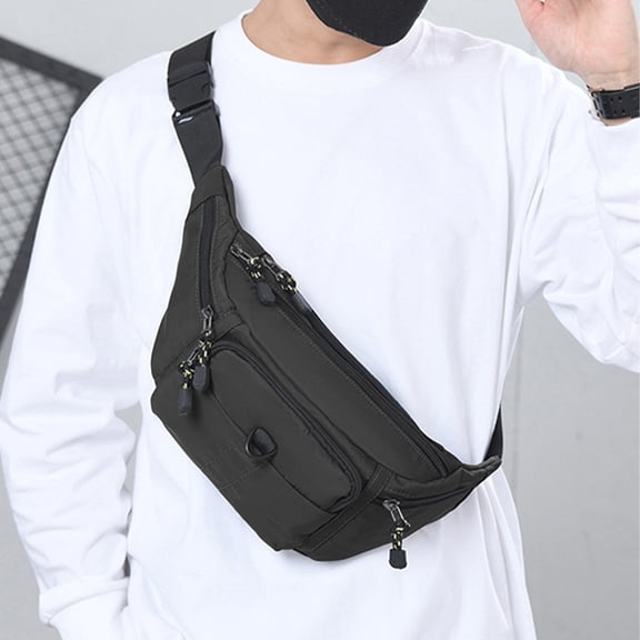 Tgbvmt Waterproof Waist Pack Men’s Chest Bag Nylon Spandex Large Capacity Comfortable Wear Versatile Storage for Outdoor Sports Travel Daily Commuting Casual Outings Phone Wallet Small Items