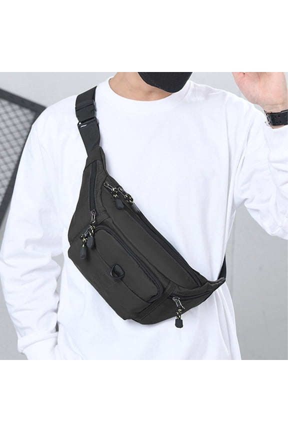 Waterproof Waist Pack Men’s Chest Bag Nylon Spandex Large Capacity Comfortable Wear Versatile Storage for Outdoor Sports Travel Daily Commuting Casual Outings Phone Wallet Small Items