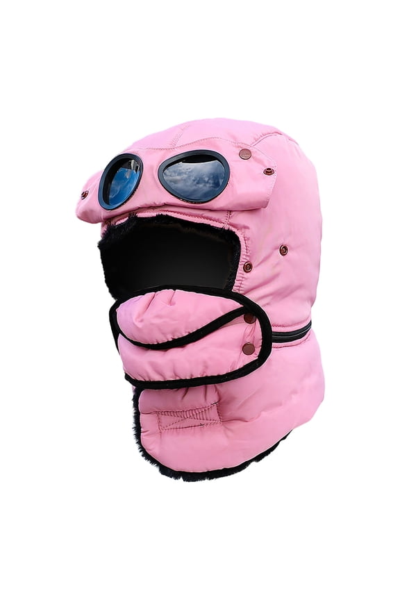 Winter Cycling Face Mask Glasses Window Anti Fog Windproof 3 Layer Fleece Balaclava Full Head Coverage for Outdoor Riding Skiing Motorcycling Hiking Cold Weather Camping Warmth Face Cover