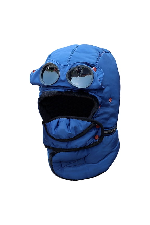 Winter Cycling Face Mask Glasses Window Anti Fog Windproof 3 Layer Fleece Balaclava Full Head Coverage for Outdoor Riding Skiing Motorcycling Hiking Cold Weather Camping Warmth Face Cover