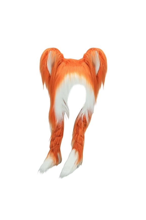 Winter Long-Pile Thermal Hat with Fringe 3D Ear Two-Tone French Braids Soft Synthetic Fiber Hat for Anime Cosplay Outdoor Daily Styling Winter Cold Weather Warmth Fashion Headwear Multi Color